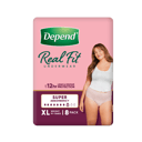 DEPEND WOMEN REAL FIT UNDERWEAR SUPER 8D X-LARGE 8 PACK thumbnail 2