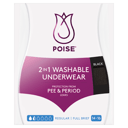 POISE 2-IN-1 PERIOD & INCONTINENCE UNDIES BLACK 14/16 thumbnail 2
