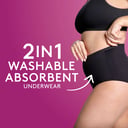 POISE 2-IN-1 PERIOD & INCONTINENCE UNDIES BLACK 14/16 thumbnail 5