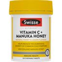 SWISSE VITAMIN C + MANUKA HONEY CHEWABLE TABLETS 120 thumbnail 1
