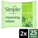 SIMPLE FACE WIPES KIND TO SKIN BIODEGRADABLE 25 TWIN PACK thumbnail 10