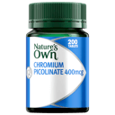 NATURES OWN CHROMIUM PICOLINATE 400MCG 200 TABLETS thumbnail 5