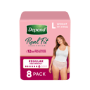 DEPEND WOMEN REAL FIT UNDERWEAR REGULAR 7D LARGE 8 PACK thumbnail 10