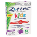 ZYRTEC KIDS 5MG GRAPE 10 CHEWABLE TABLETS thumbnail 1