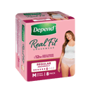 DEPEND WOMEN REAL FIT UNDERWEAR REGULAR 7D MEDIUM 8 PACK thumbnail 1