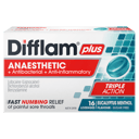DIFFLAM PLUS ANAESTHETIC EUCALYPTUS MENTHOL THROAT 16 LOZENGES thumbnail 2