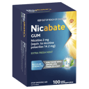 NICABATE EXTRA FRESH 2MG GUM 100 PACK thumbnail 1