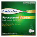 CHEMISTS OWN PARACETAMOL 500MG SOLUBLE  20 TABLETS thumbnail 2