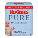 HUGGIES 99% PURIFIED WATER BABY WIPES VALUE 216 PACK thumbnail 11