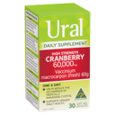 URAL HIGH STRENGTH CRANBERRY 60000MG CAPSULES 30 thumbnail 1
