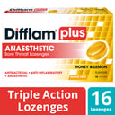 DIFFLAM PLUS ANAESTHETIC HONEY & LEMON SUGAR FREE 16 LOZENGES thumbnail 11
