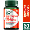 NATURES OWN TRIPLE STRENGTH GARLIC + C HORSERADISH 60 TABLETS thumbnail 5