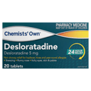 CHEMISTS OWN DESLORATADINE ALLERGY & HAYFEVER 20 TABLETS thumbnail 2