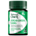 NATURES OWN KOREAN GINSENG 500MG 60 TABLETS thumbnail 1