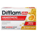 DIFFLAM PLUS ANAESTHETIC HONEY & LEMON SUGAR FREE 16 LOZENGES thumbnail 2