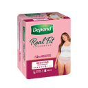 DEPEND WOMEN REAL FIT UNDERWEAR REGULAR 7D LARGE 8 PACK thumbnail 1