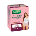 DEPEND WOMEN REAL FIT UNDERWEAR SUPER 8D LARGE 8 PACK thumbnail 1