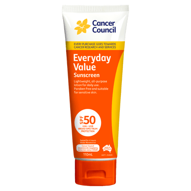 CANCER COUNCIL EVERYDAY VALUE SUNSCREEN TUBE SPF50+ 110ML