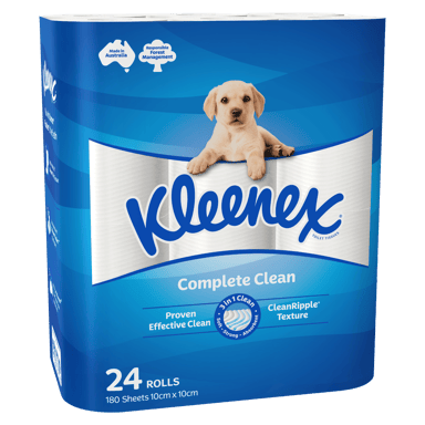KLEENEX TOILET PAPER COMPLETE CLEAN 24 PACK