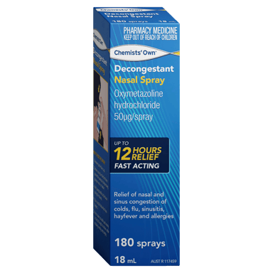 CHEMISTS OWN NASAL DECONGESTANT SPRAY 18ML
