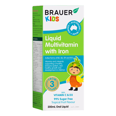 BRAUER KIDS MULTIVITAMIN WITH IRON LIQUID 200ML