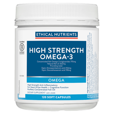 ETHICAL NUTRIENTS HIGH STRENGTH OMEGA 3 120 CAPSULES