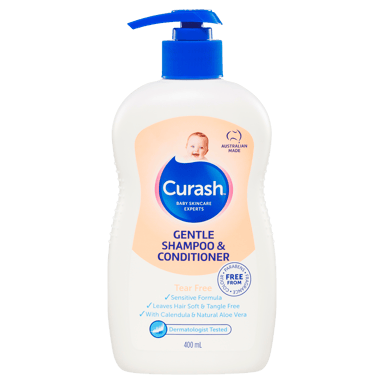 CURASH BABYCARE GENTLE SHAMPOO & CONDITIONER PUMP 400ML