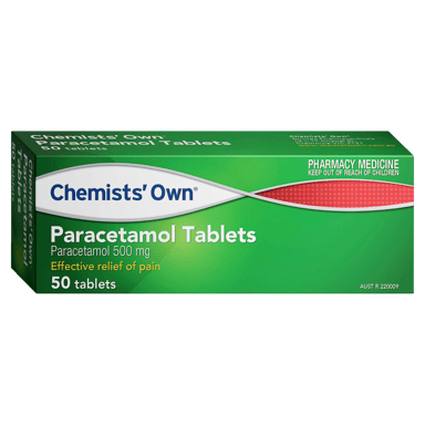 CHEMISTS OWN PARACETAMOL 50 TABLETS