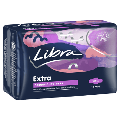LIBRA PADS EXTRA GOODNIGHTS WINGS 10 PACK