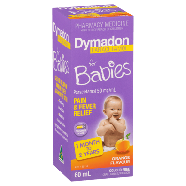 DYMADON FOR BABIES ORANGE 1 MONTH-2 YEARS SUSPENSION 60ML