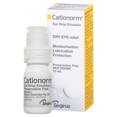 CATIONORM PRESERVATIVE FREE MULTI DOSE EYE DROPS 10ML