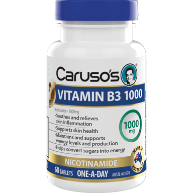 CARUSOS VITAMIN B3 1000MG 60 TABLETS