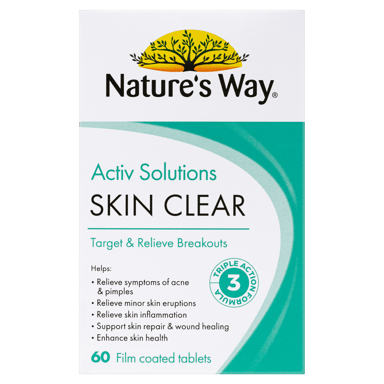 NATURES WAY ACTIVE SOLUTIONS SKIN CLEAR 60 TABLETS