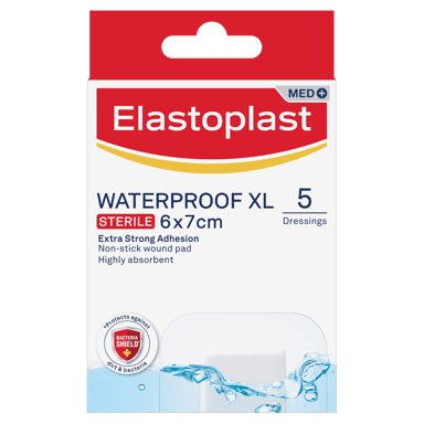 ELASTOPLAST AQUA PROTECT 6CM X 7CM XL 5 PACK