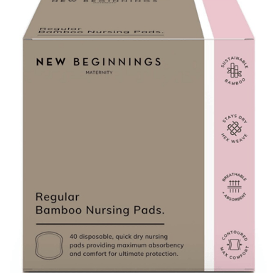 NEW BEGINNINGS NURSING BREAST PADS BAMBOO 40 PACK