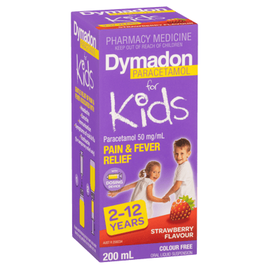 DYMADON FOR KIDS STRAWBERRY 2 YEARS-12 YEARS SUSPENSION 200ML