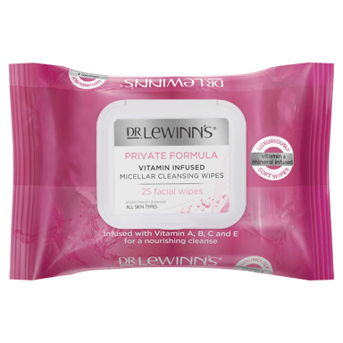 DR LEWINNS PRIVATE FORMULA VITAMIN INFUSED MICELLAR WIPES 25 PACK