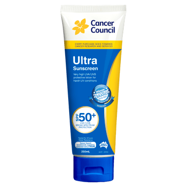CANCER COUNCIL ULTRA SUNSCREEN TUBE SPF50+ 250ML