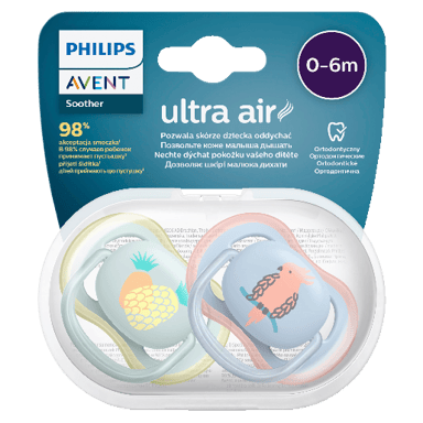 AVENT ULTRA AIR SOOTHER MIX 0-6MTHS 2 PACK