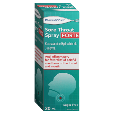 CHEMISTS OWN SORE THROAT SPRAY FORTE 30ML
