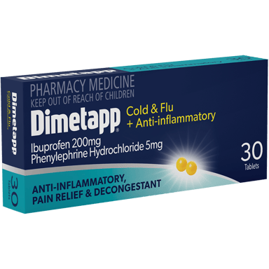 DIMETAPP PE COLD & FLU + ANTI-INFLAMMATORY 30 TABLETS