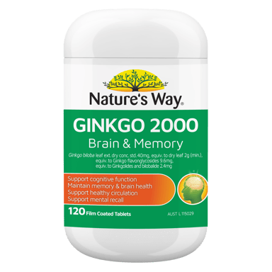 NATURES WAY 2000 BRAIN & MEMORY 120 TABLETS