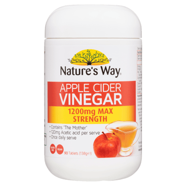 NATURES WAY APPLE CIDER VINEGAR 1200MG 90 TABLETS
