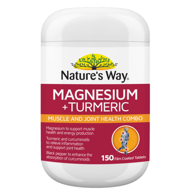 NATURES WAY MAGNESIUM + TURMERIC 150 TABLETS