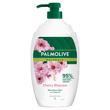 PALMOLIVE BODY WASH NATURALS MILK & CHERRY BLOSSOM 1 LITRE