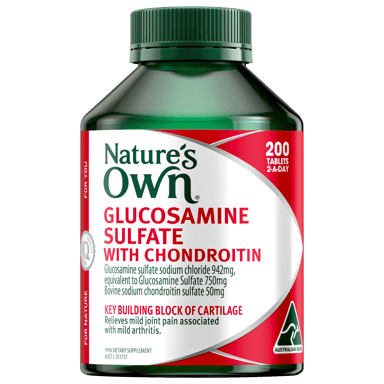 NATURES OWN GLUCOSAMINE SULFATE WITH CHONDROITIN 200 TABLETS