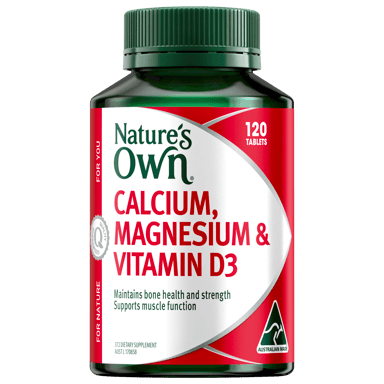 NATURES OWN CALCIUM MAGNESIUM & VITAMIN D3 120 TABLETS