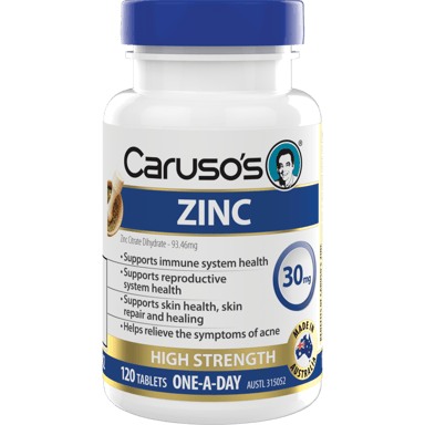 CARUSOS ZINC 30MG 120 TABLETS