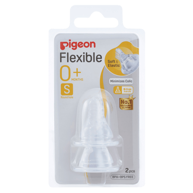 PIGEON TEAT FLEXIBLE PLUS SLIM NECK 1 MONTHS+ 2 PACK
