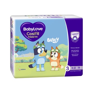 BABYLOVE JUMBO COSIFIT NAPPIES CRAWLER 72 PACK